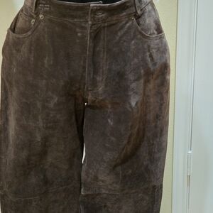 Bagatelle Womens Suede Pants in Rich Brown